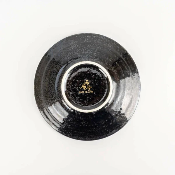 Tenmoku Gold Sakura Matcha Bowl & Plate Set - Image 3