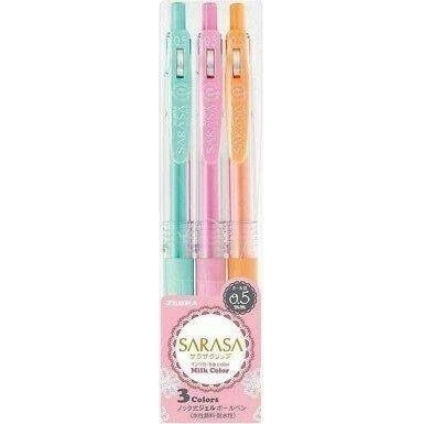 Zebra Sarasa Clip 0.5mm Milky Pastel 3-colour Set