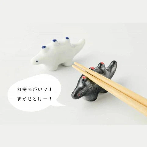 Edokko Stegosaurus Dino Chopstick Rest - Black x Red - Image 6