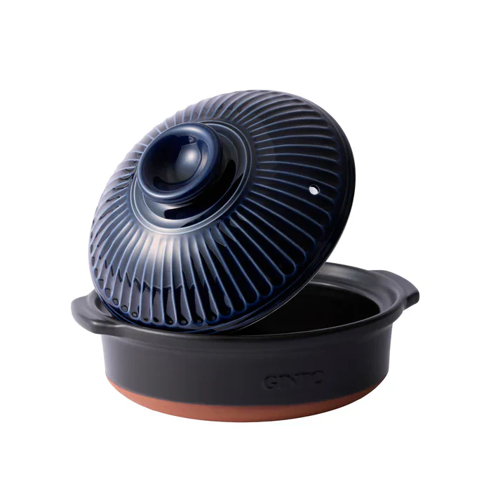 Ginpo Kikka Donabe Clay Pot - Navy - Size 9 Deep - Image 5