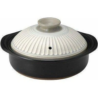 Ginpo Kikka Donabe Japanese Clay Pot 25cm 1.9L - White Size 8
