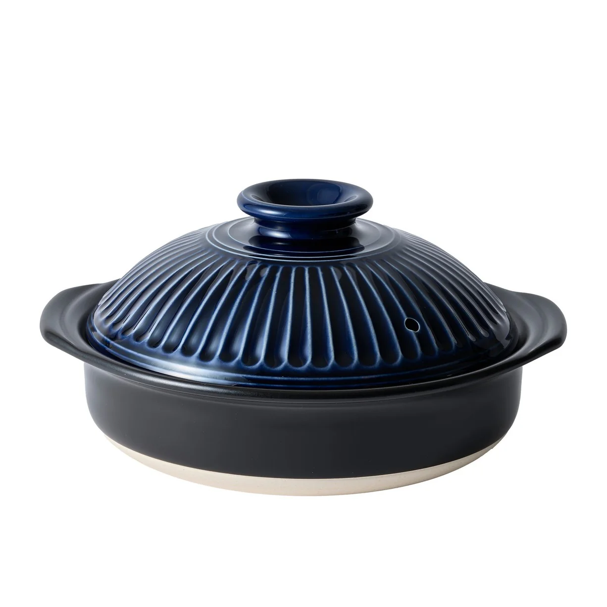 Ginpo Kikka IH Donabe Clay Pot 24cm 1.9L - Navy Size 8