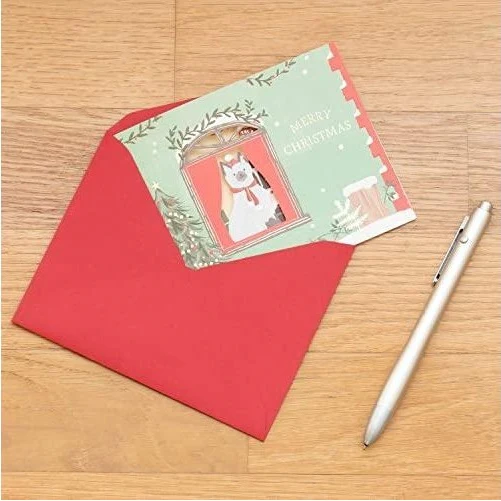Greeting Life Christmas Window Party Card Cat - Image 3