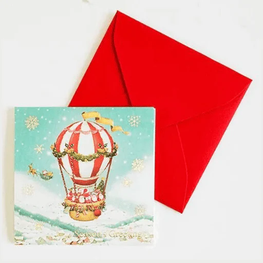 Greeting Life Mini SantaChristmas Pop-up Mini Card - Air Baloon - Image 2