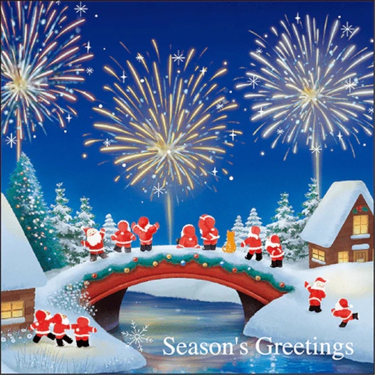Greeting Life Mini SantaChristmas Pop-up Mini Card - Fireworks - Image 3