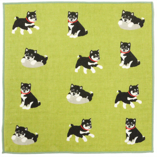 Hamamonyo Black Shiba Semi-Wash Hand Towel 25cm - Image 2