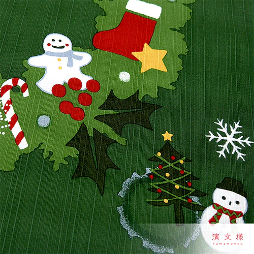 Hamamonyo Christmas Wreath Furoshiki Wrapping Cloth 50cm - Image 2