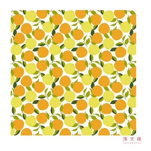 Hamamonyo Citrus Leaf Furoshiki Wrapping Cloth 90x90