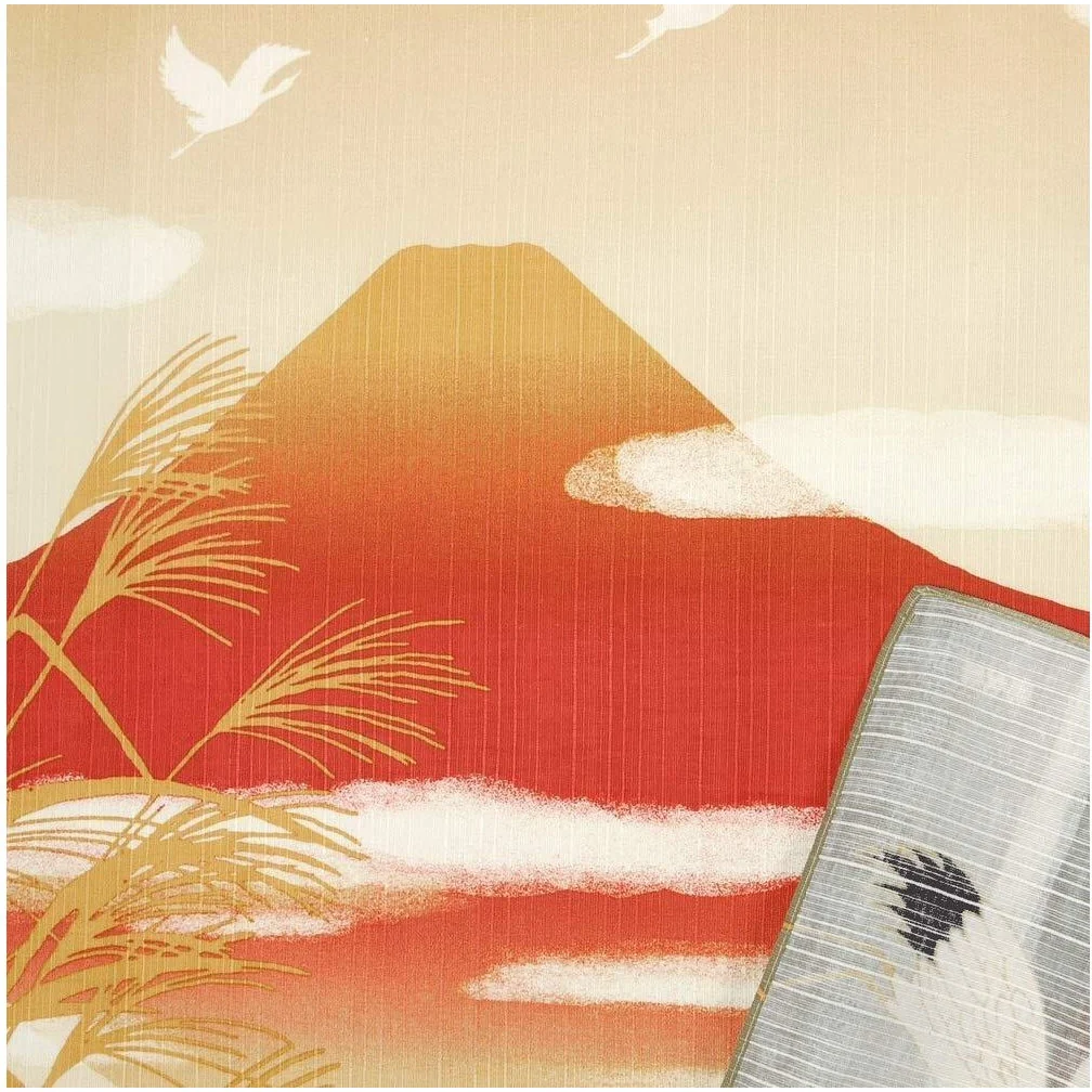 Hamamonyo Cranes and Akane Fuji Furoshiki Wrapping Cloth 50x50 - Image 2