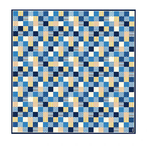 Hamamonyo Ichimatsu Komon Mix Furoshiki Wrapping Cloth 90cm