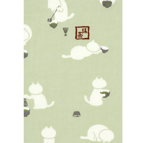 Hamamonyo Matcha Cat Tenugui Towel