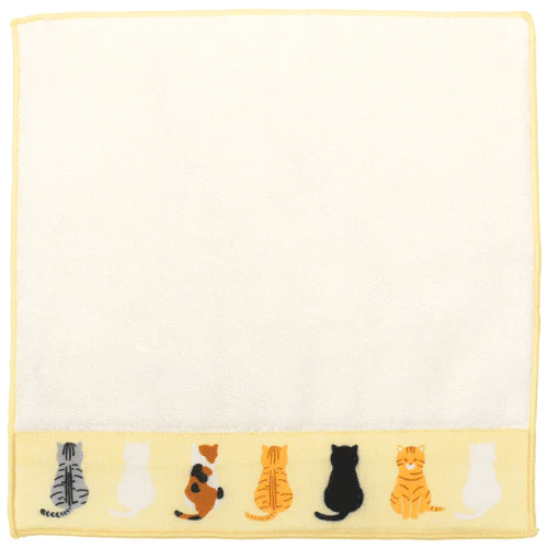 Hamamonyo Sitting Cats Face Towel Tenugui - Image 2