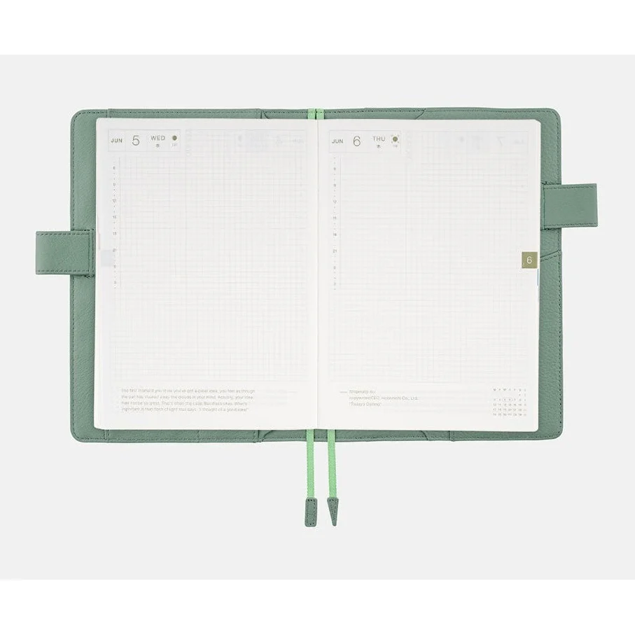 Hobonichi Techo A5 Cousins Leather: Water Green Cover Only - Image 9