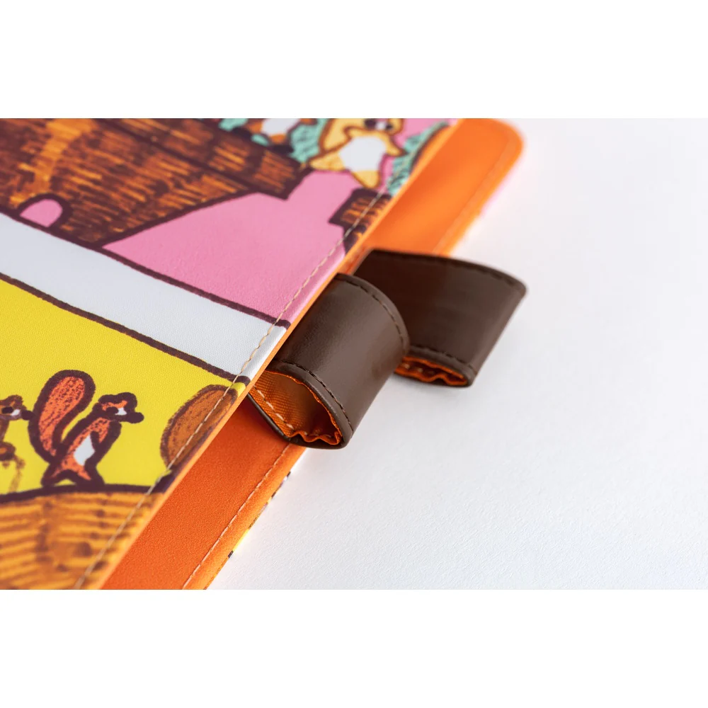 Hobonichi Techo A5 Cousins Planner Cover - 100%ORANGE: Where’s the Squirrel Going - Image 6