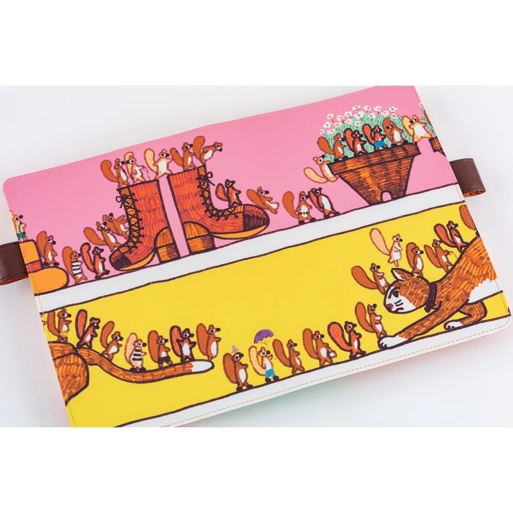 Hobonichi Techo A5 Cousins Planner Cover - 100%ORANGE: Where’s the Squirrel Going - Image 8