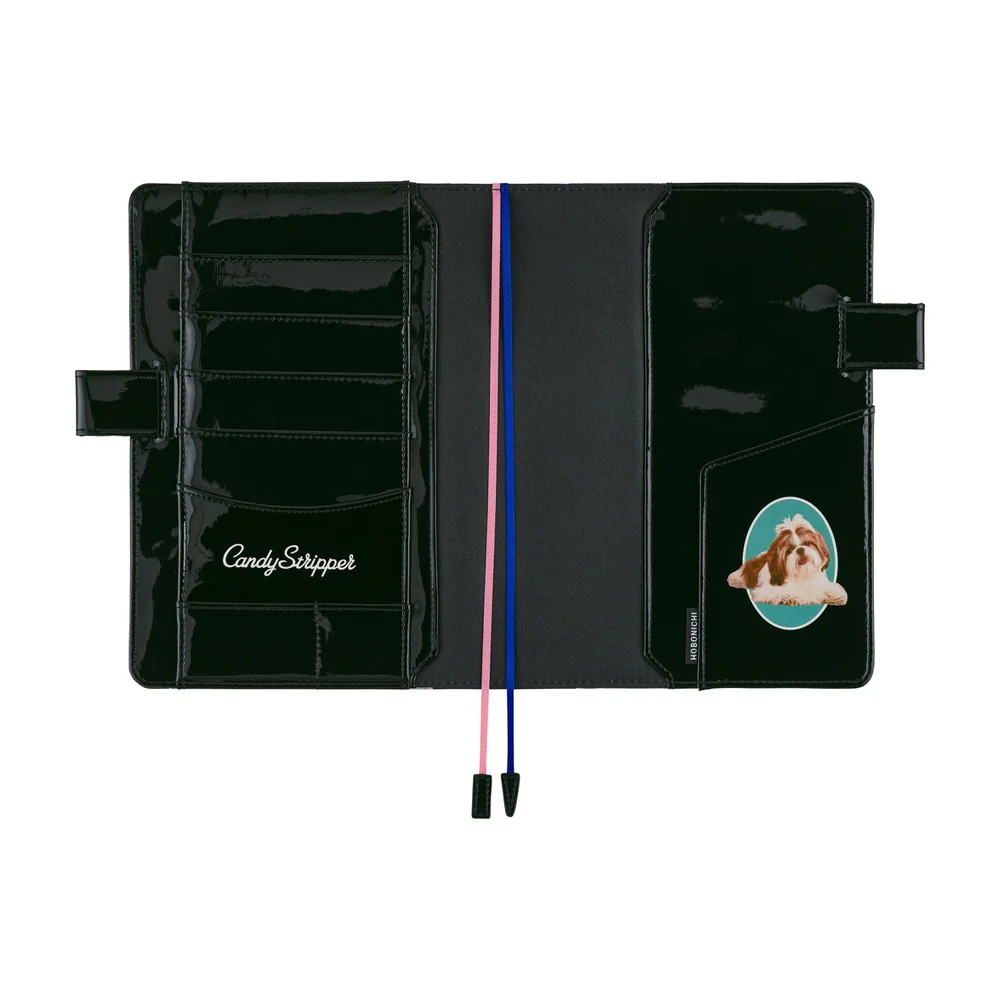 Hobonichi Techo A5 Cousins Planner Cover - Candy Stripper: Random Dog & Cat (Black) - Image 2