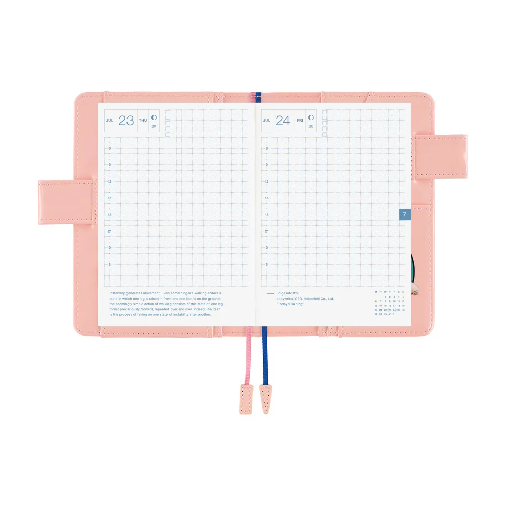 Hobonichi Techo A6 Original Planner Cover - Candy Stripper: Random Dog & Cat (Pink) - Image 6