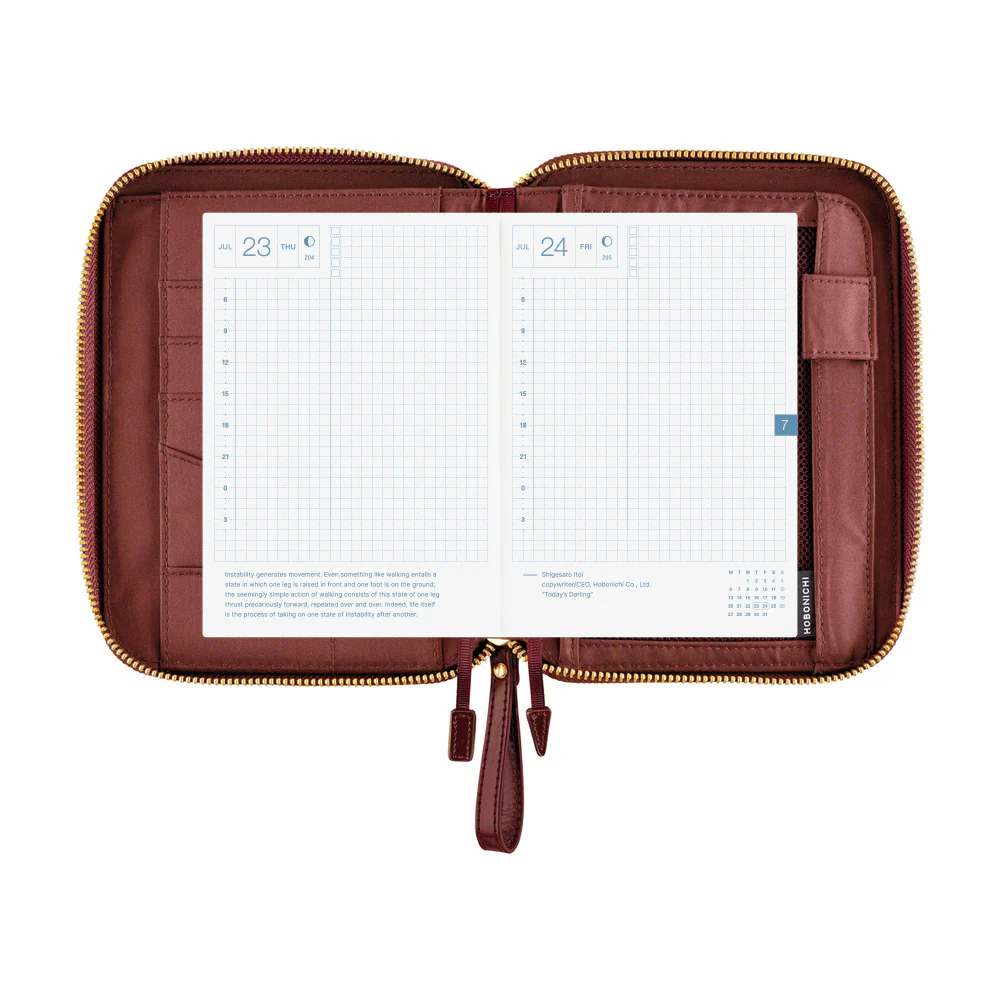 Hobonichi Techo A6 Original Planner Cover - Single Color: Amarone - Image 6