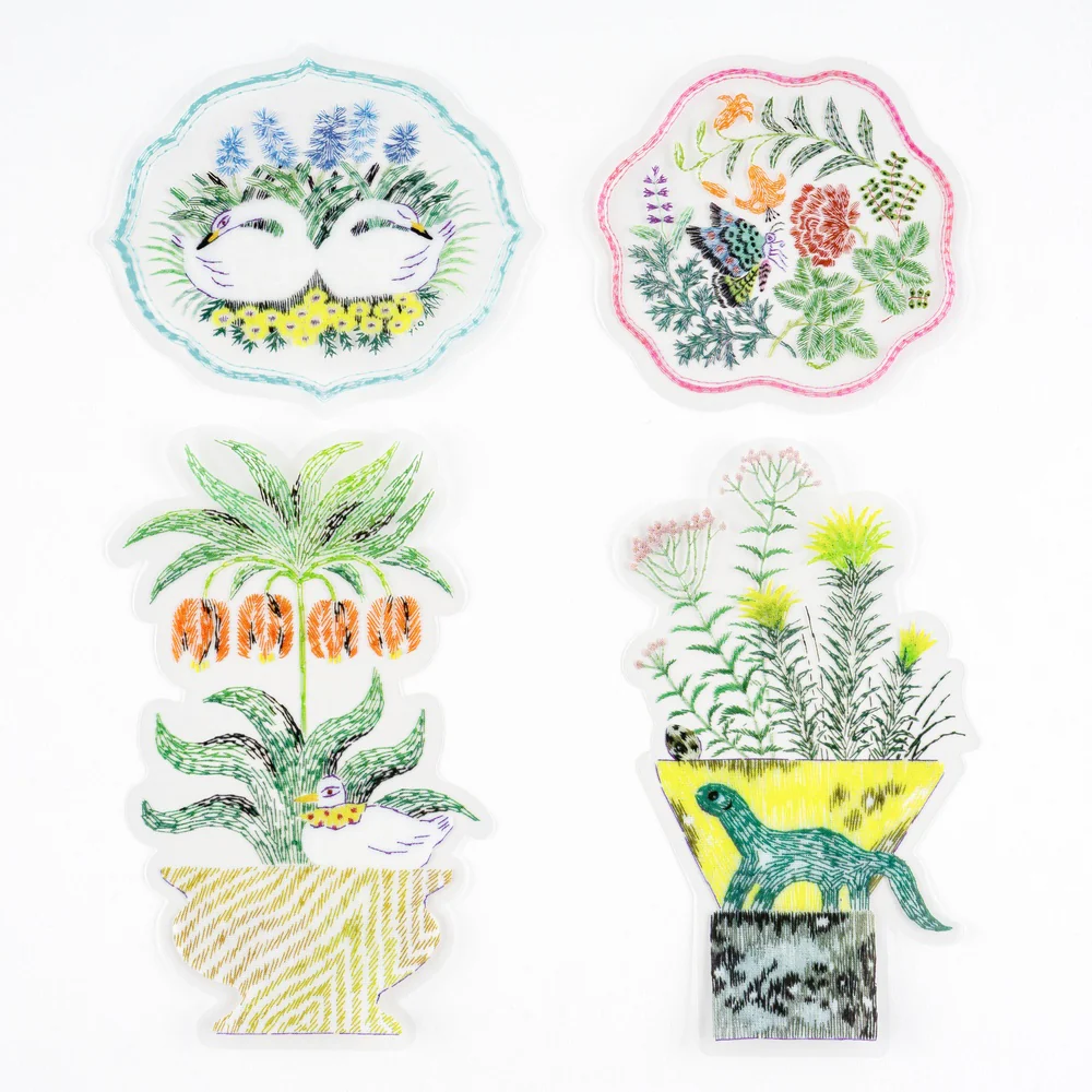 Hobonichi Techo iyo okumi: Transparent Embroidery Sticker Set - My Garden - Image 3