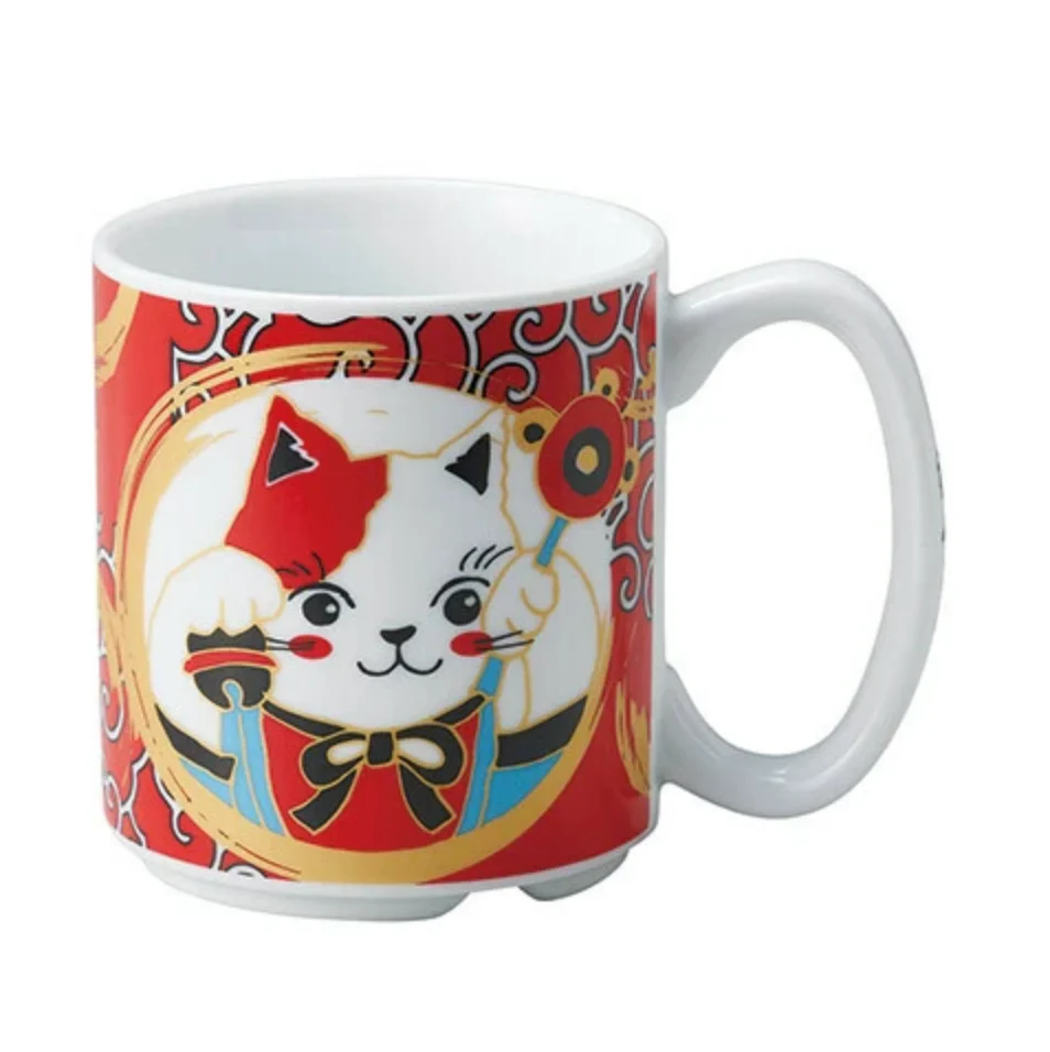 Ichiyama Fuku-neko Calico Cat Mug 240ml (Red)