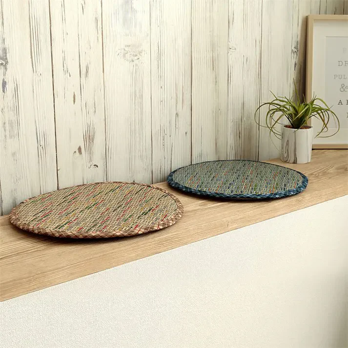 Ikehiko Igusa Beige Seat Cushion 35cm - Image 3