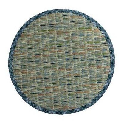 Ikehiko Igusa Blue Checkered Seat Cushion 35cm