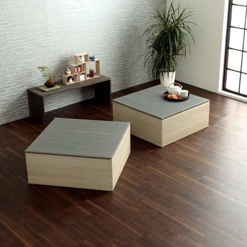 Ikehiko Raised Tatami Floor Mat 2 Pieces 70x70x29.5