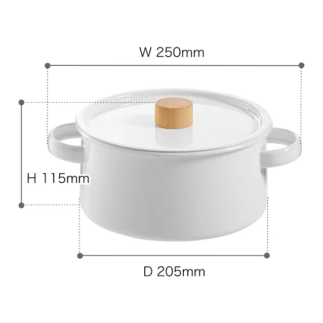 Kaico Enamel Two-Handle Pot - Image 2