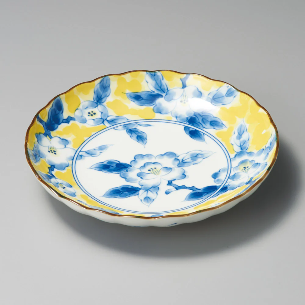 Kibana Yellow Flower Bird Plate 19.2D