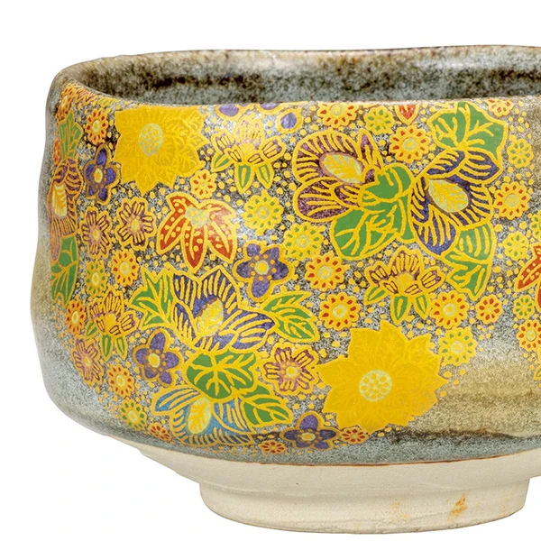 Kutaniyaki Floral Matcha Bowl - Image 2