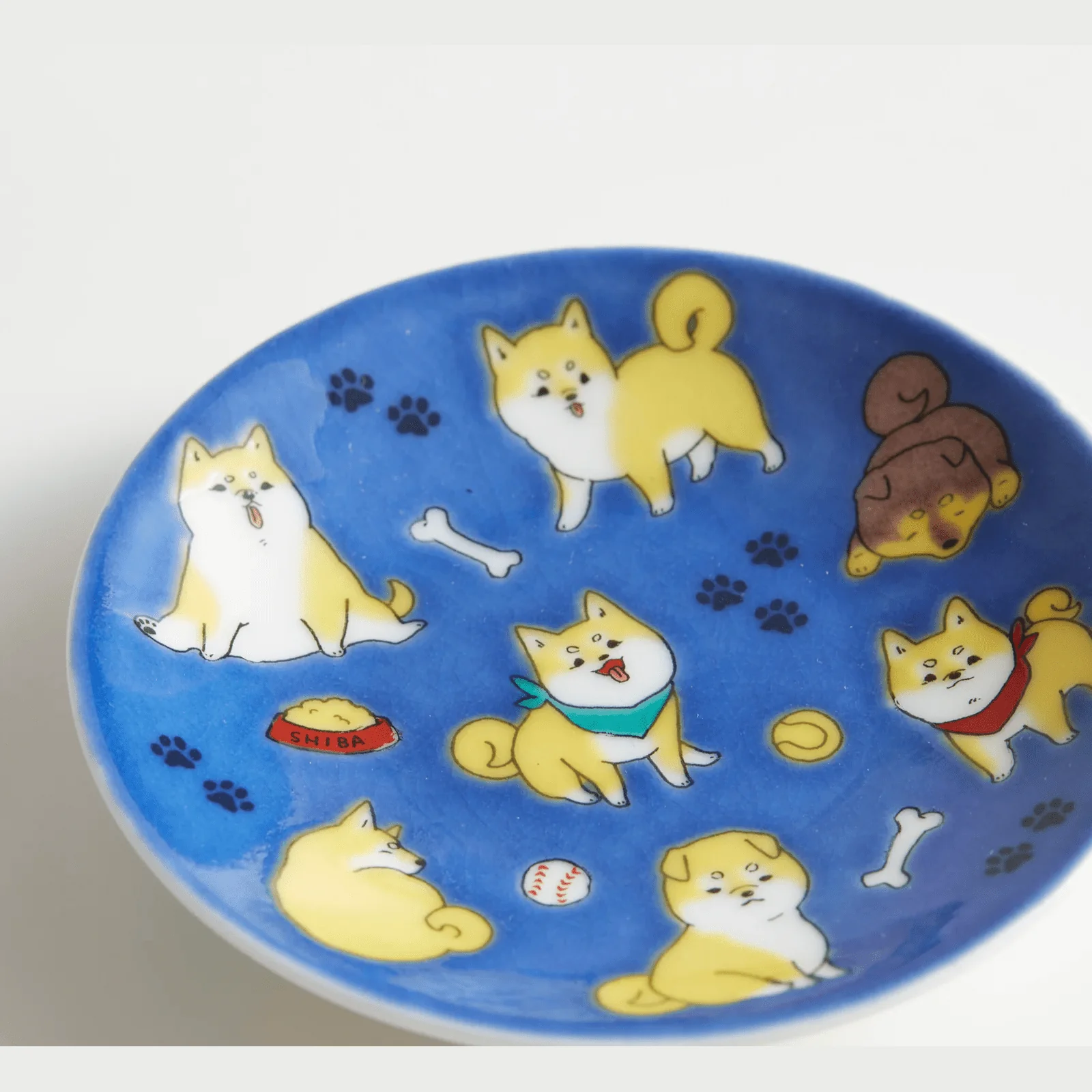 Kutaniyaki Mini Dish 9.5D - Shiba Dog - Image 2