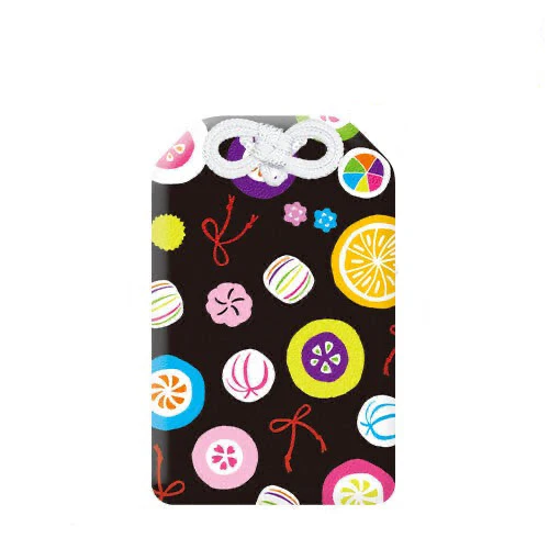 Kyoei Omamori Charm Name Card Holder - Black Candy