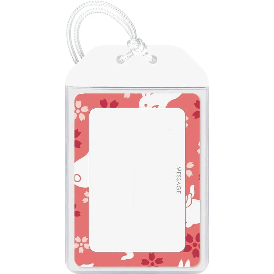 Kyoei Omamori Charm Name Card Holder - Pink Rabbit - Image 3