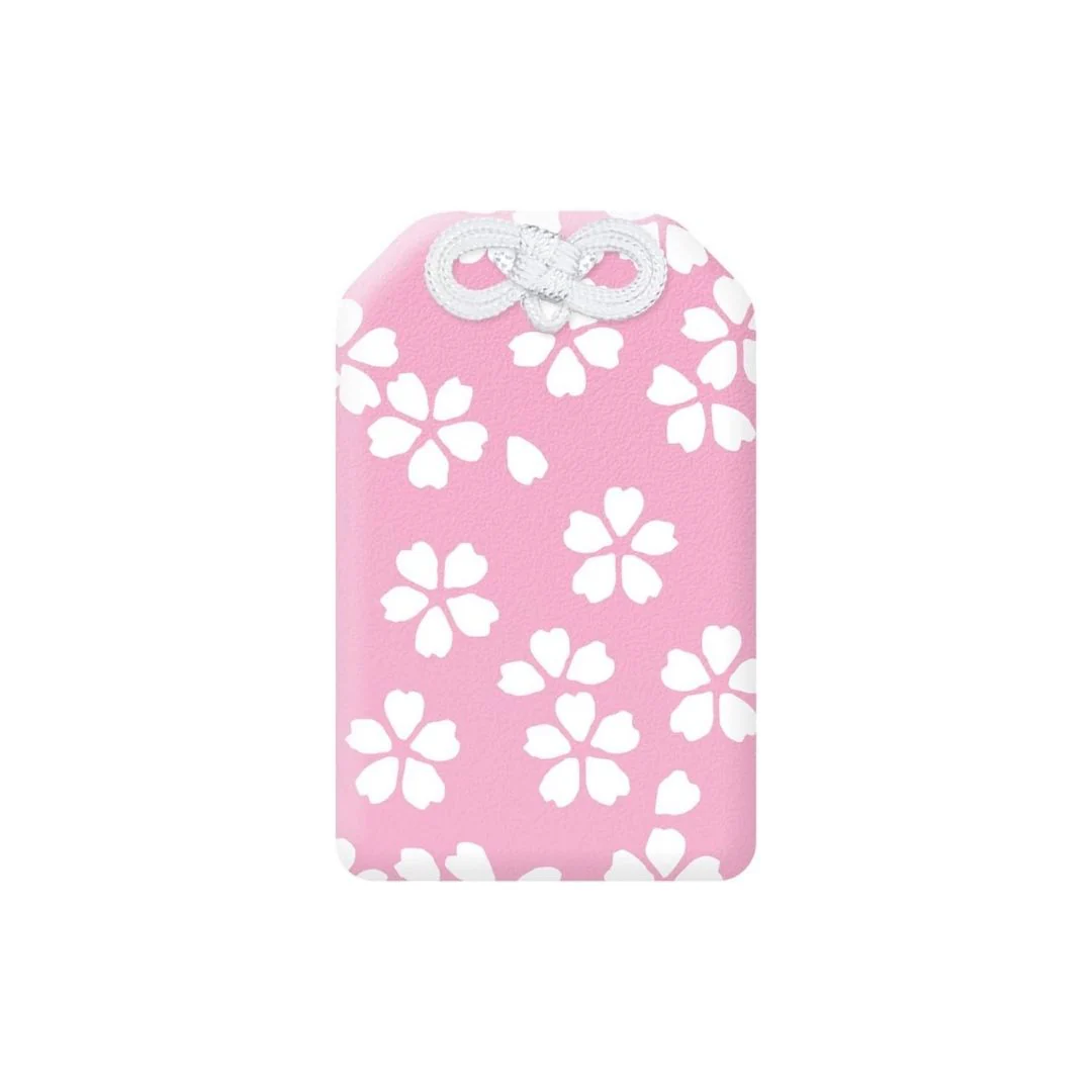 Kyoei Omamori Charm Name Card Holder - Pink Sakura