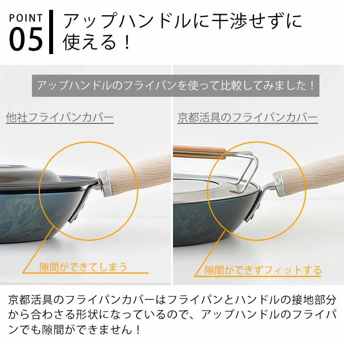 Kyoto Katsugu Stainless Steel Pan Lid with Glass Window 24-30cm - Image 6