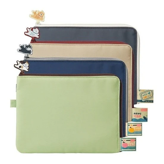 Lihit Lab Cat's Daily Routine Flat Card Pouch (L)