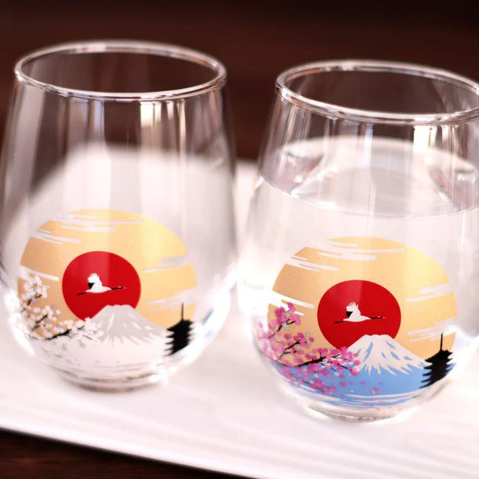 Marumo Takagi Colour Changing Mount Fuji Round Glass 2P Set - Image 3