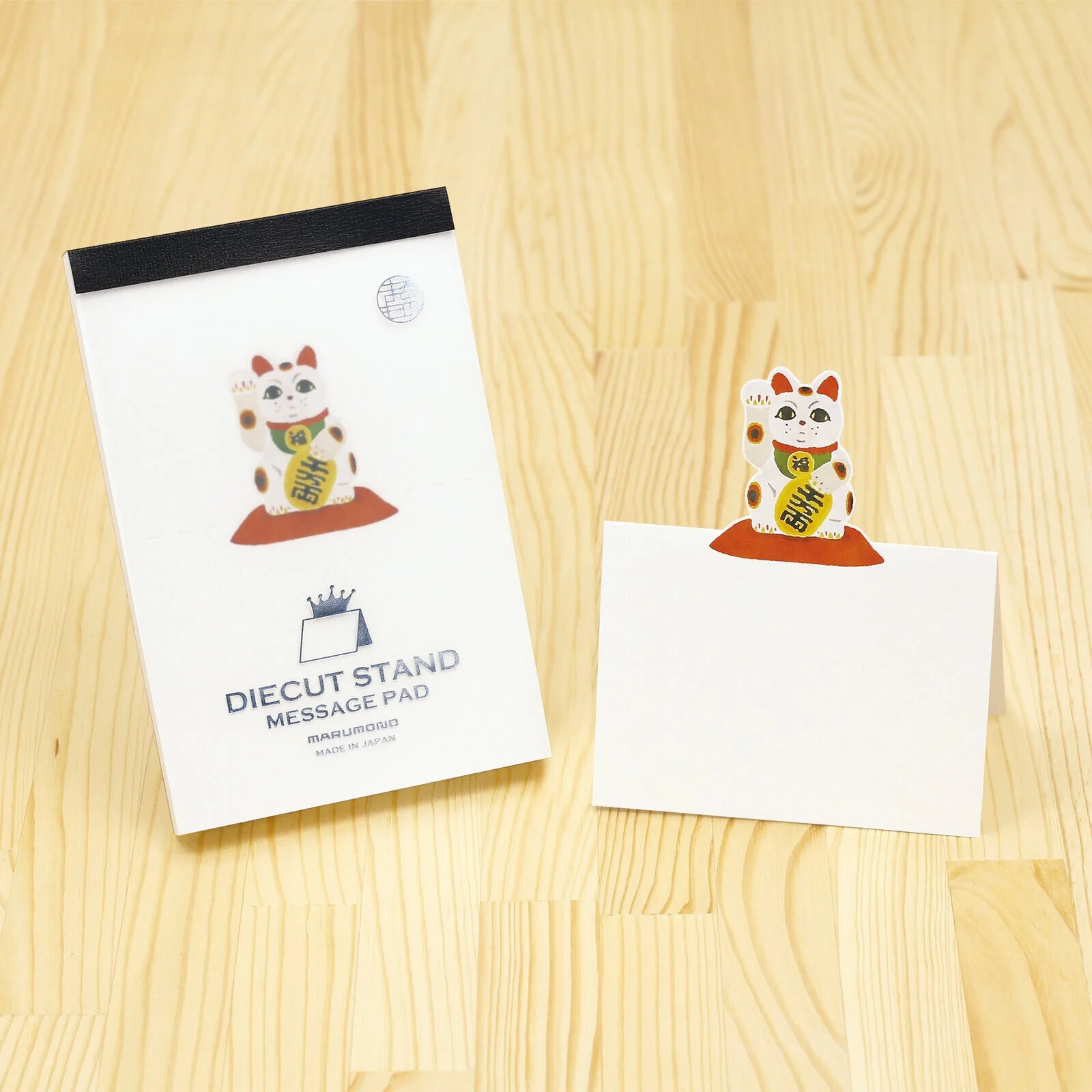 Marumono DieCut Stand Message Pad Maneki Cat - Image 2