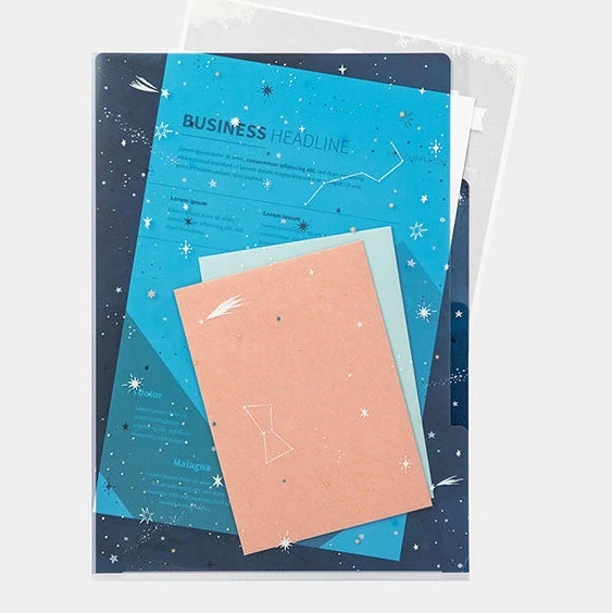 Midori 3-Pocket A4 File - Starry Sky - Image 3