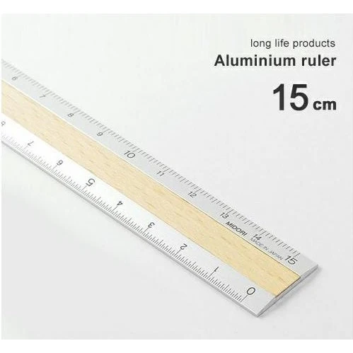 Midori Aluminium & Wood Ruler 15cm - Image 5