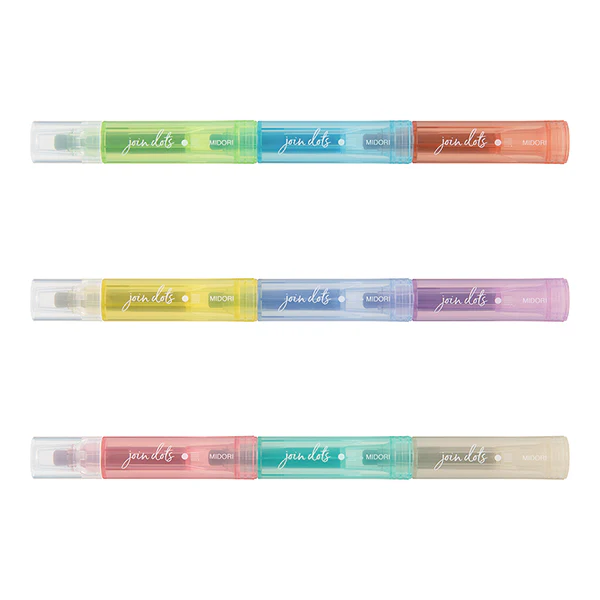 Midori Connecting Pen Join Dots 3pk Light Tone - Image 2