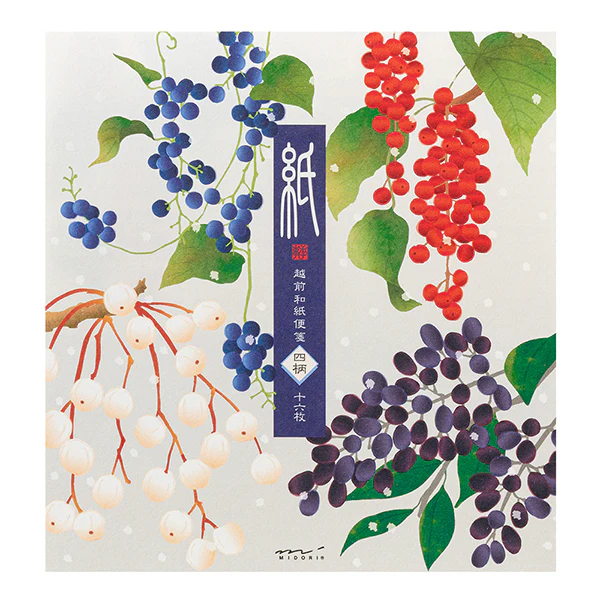 Midori Kami Letter Set Winter Harvest Berries