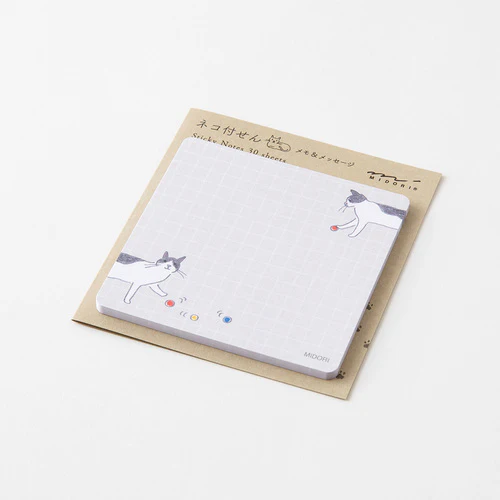 Midori Memo & Message Sticky Note - Ball & Cat - 30 Sheets - Image 3