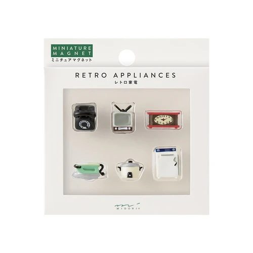 Midori Miniature Magnet 6pcs - Retro Appliances