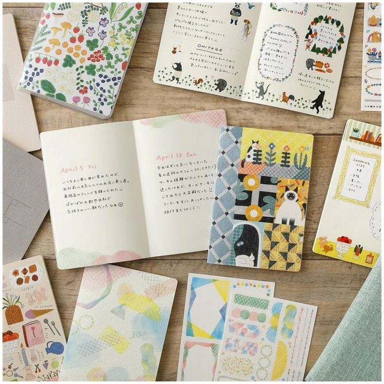 Midori Yuru Log Notebook Water Colour B6 Dot Grid 5mm - Image 9