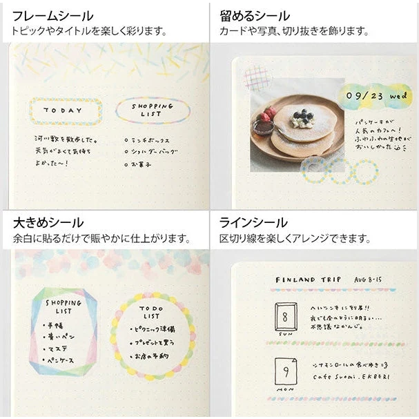 Midori Yuru Log Planner Sticker Sheets 2P - Watercolour - Image 6