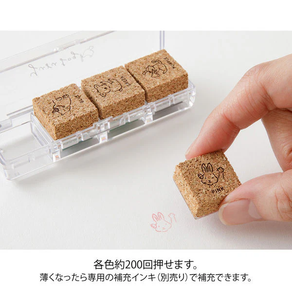 Midori Yuru Log Pre-inked Stamp - Animal Poses - Image 4