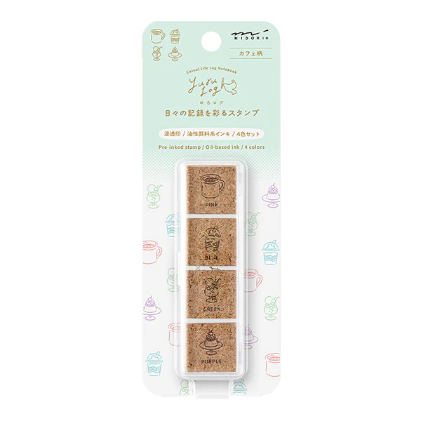 Midori Yuru Log Pre-inked Stamp - Cafe