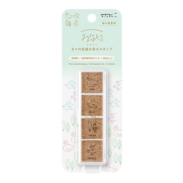 Midori Yuru Log Pre-inked Stamp - Forest
