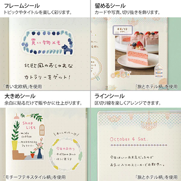 Midori Yuru Log Sticker Sheet - Blue Nordic - 2 Sheets - Image 5